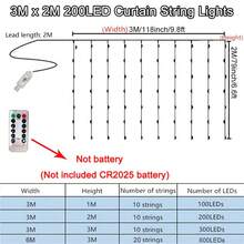 1pc 8-Mode Curtain Lights, USB Powered LED String Lights For Wedding, Holiday, Birthday Party, Bedroom, Window, Living Room, Indoor Decor (Remote Control Batteries Not Included) - USB Plug Powered - View 9