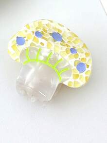 1个可爱彩色蘑菇发夹，时尚清新刘海爪夹，小众ins风甜美发饰，度假沙滩发夹，夏季必备 - 彩色 - 查看 4