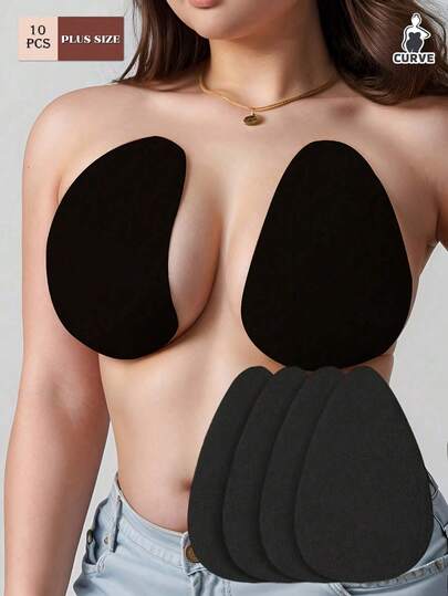 10 piezas Sujetador invisible adhesivo y transpirable para cubrir los pezones, para tallas grandes de mujer