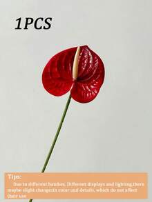 3/5/10支装仿真红凤百合花，假红凤尾花，适用于家居装饰、婚礼装饰、派对用品、办公室、酒店、桌面装饰、室内装饰、餐桌装饰 - 紅色 - 查看 11
