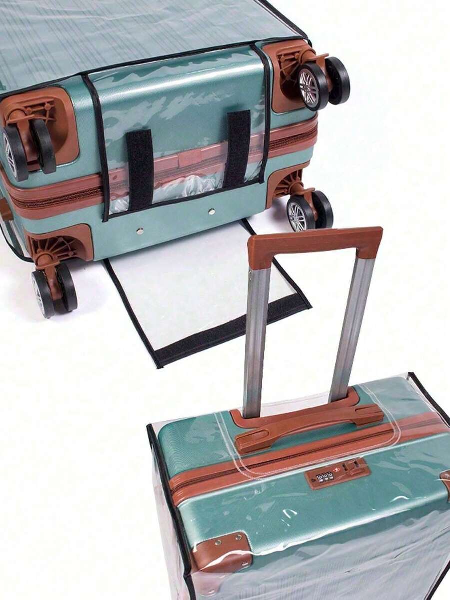 1pc Transparent Luggage Dust Cover, Made Of Waterproof PVC Material, Suitable For 20-Inch To 30-Inch Suitcases, Transparent Dust-Proof And Scratch-Resistant, Applicable For Beach Travel, College Dorm Move-In Season, Etc. Transparent Luggage Storage Bag, Easy To Find And Clean, Extending Travel And Luggage Lifespan (Suitcase Not Included) - Multicolor - View 1