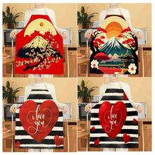 1pc Snow Mountain Pattern Apron, Creative Funny Fashion Printed Apron, Home Cleaning Apron, Easy Clean Kitchen Cooking Apron, Creative Home Apron - Multicolor - View 12
