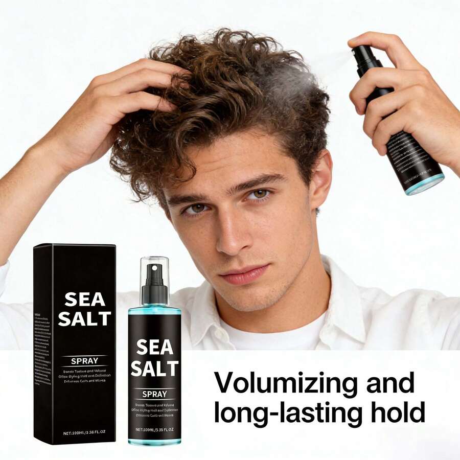 1pc/3pcsSea Salt Hair Spray For Men: This Sea Salt Styling Spray Provides Long-Lasting Volume And Refreshing Root Conditioning. It's Specially Designed To Enhance Hair's Texture And Create Natural Waves. Perfect As A Valentine's Day, Father's Day, Christmas, Or Birthday Gift. - 海鹽捲髮噴霧 - 查看 1
