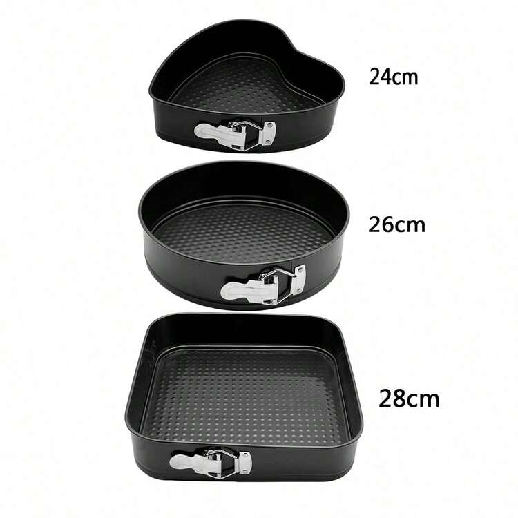 Non-Stick Carbon Steel Cake Molds, Baking Pans In Heart, Round, Square Shapes With Removable Bottom, Baking Mold Set, Kitchen Accessories - View 11