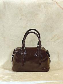 Túi xách sang trọng bằng da PU mềm màu trơn mới năm 2025, túi tote thời trang retro dùng hàng ngày và quà tặng ngày lễ dành cho nữ. - Cà phê nâu - Xem 2