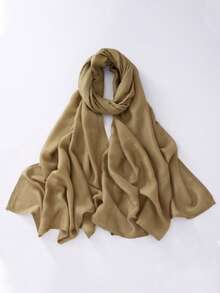 1pc Cotton Solid Color Scarf Shawl, Versatile Women's Beach Cover-Up, Lightweight & Soft, Classic Scarf/Shawl/Blanket, Large Size Suitable For Evening Dress Party, Travel, Office, Wedding - Multicolor - View 36