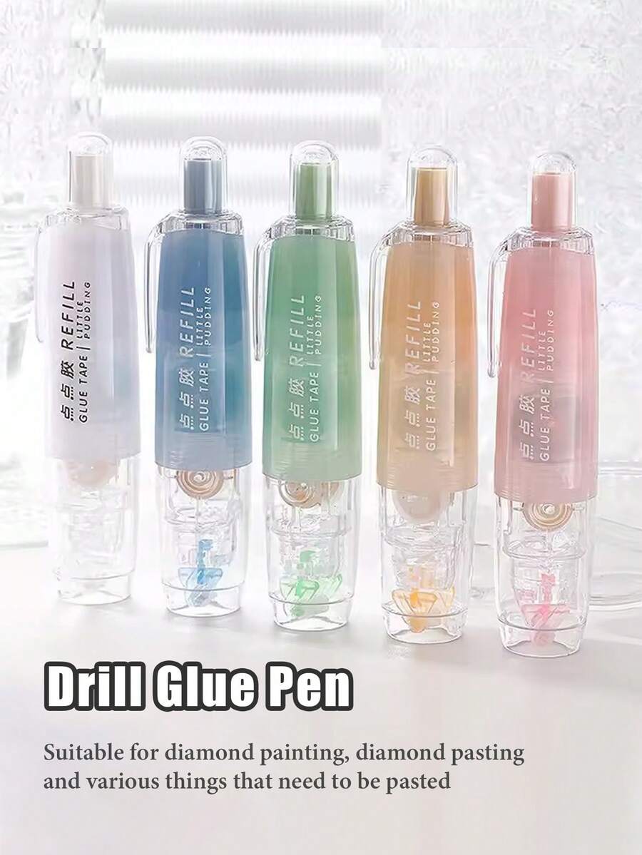 1pc 360° Rotating Double-Sided Adhesive For Scrapbooking, DIY Crafts, Back To School, Office Supplies, Handmade Diaries And Art Projects (Replaceable) - View 1