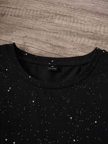 Men's White Knitted Fabric T-Shirt With Los Angeles Graphic Print Short Sleeves And Round Neckline Regular Fit.Summer XL6Z - 黑色 2 - 查看 3