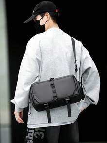 Casual Minimalist Men's Fashion Backpack Shoulder Crossbody Bag - Black - View 5