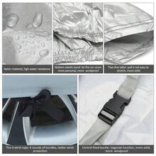 Silver Sport Car Cover Waterproof UV-Proof Windproof For All Weather Indoor Outdoor Mirror Pockets  ,L(480*175*120CM) - Silver - View 9