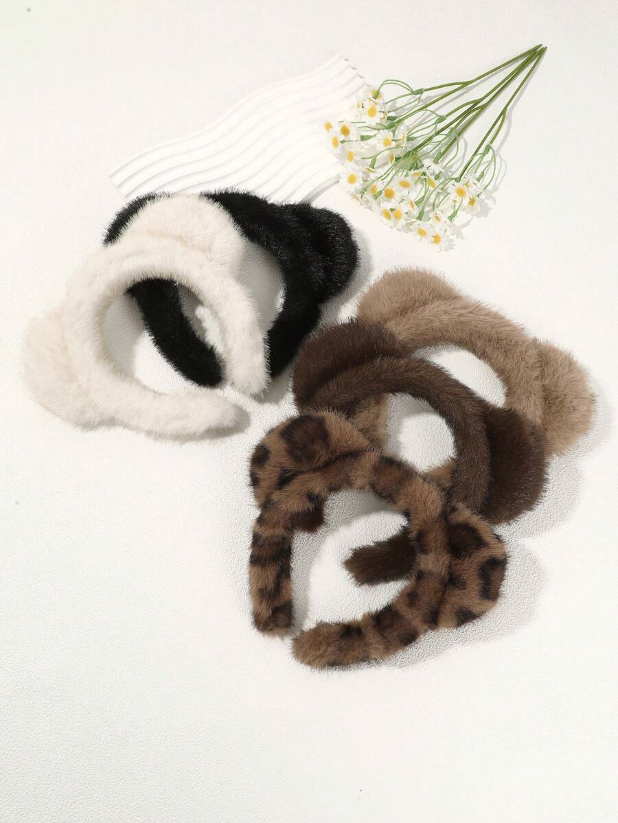 1个熊耳朵发箍 毛绒发箍 派对舞会角色扮演头饰 服装发饰 女士美容家居卧室装饰 - 彩色 - 查看 1