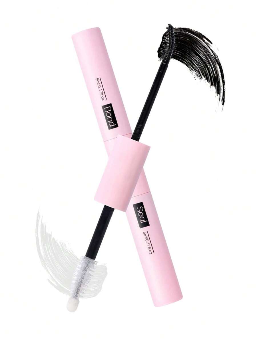 New Upgraded 1pc 5ml+5ml Eyelash Glue, Waterproof Dual-Ended Eyelash Adhesive, Strengthen False Lashes, Create Perfect Makeup, Must Have - Baby Pink - View 1