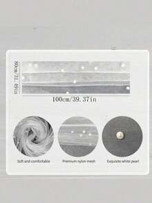 1pc White Packaging Tulle Mesh, Pearl Sheer Fabric, Can Be Cut To Size, Suitable For Headbands, Veils, Gift Wrapping, Bouquet Packaging, Fruit Baskets, Chair & Table Decor, DIY - Nhiều màu - Xem 11