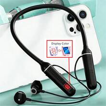 1 pieza Auricular inalámbrico de música de moda con diseño magnético, control de botón, cómodo y suave, flexible de silicona, estéreo HiFi inalámbrico, con 600 horas de tiempo de reproducción - Multicolor - Ver 45