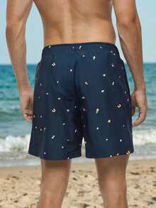 Open Phase MADHERO 男士沙滩短裤，休闲度假风男士泳裤 - 藍色 - 查看 2