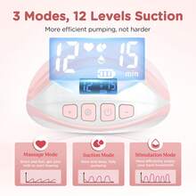 Silent And Lightweight Hands-Free Electric Breast Pump, Leak-Proof Upgrade, 3 Modes And 12 Settings, With 17/19/21/27mm Flanges, Ideal As A Gift (2 Pack - White). - 淺粉色 - 查看 2