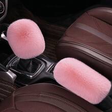 2pcs Plush Handbrake Cover And Gear Shift Knob Cover, Soft Faux Fur, Fits Manual Transmission, Universal Car Accessories - Plush - View 14