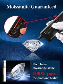 1pc S925 Sterling Silver Moissanite Ring, 4-Prong Square Moissanite Engagement/Wedding Ring, 1 Carat - Silver - View 5