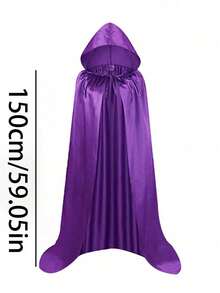 Áo choàng trùm đầu Halloween, Áo choàng phù thủy màu đen mềm mại dành cho cả nam và nữ, Trang phục cosplay, Đồ dùng tiệc tùng, Trang trí ngày lễ - 1 cái - Xem 32