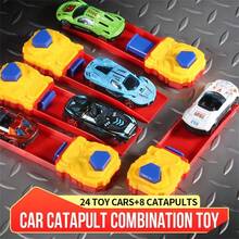 Coche de juguete de carreras de aleación con retroceso aleatorio, emparejado con pista de lanzamiento para competencia de deslizamiento - Multicolor - Ver 2