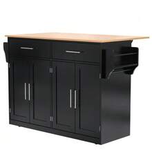 Mobile Storage Islands - Black+Natural - View 11