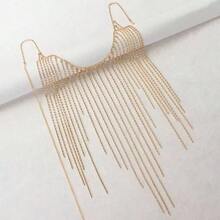 Gold-Plated Crystal Tassel Waist Chain, Body Chain - Gold - View 7