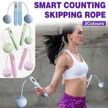 Aimall Adult Dual-Use Jump Rope, Smart Statistic Steel Wire Rope, Sports Equipment, No Household Rope, Weighted Jump Rope, Customizable. - Pink - View 1