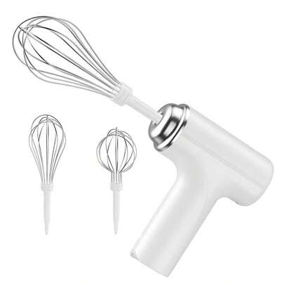 Multifunctional Wireless Handheld Electric Mixer, Electric Whisk, Milk Frother, Home Baking Cake Cream Mixer, 2 Mixing Heads, 3 Speed Settings, Powerful, Easy To Clean, Stainless Steel Mixer, Kitchen Appliance Tool