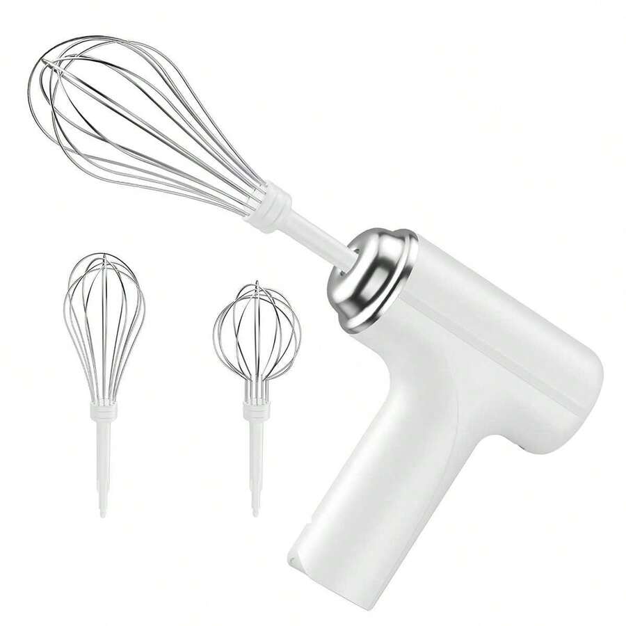 Multifunctional Wireless Handheld Electric Mixer, Electric Whisk, Milk Frother, Home Baking Cake Cream Mixer, 2 Mixing Heads, 3 Speed Settings, Powerful, Easy To Clean, Stainless Steel Mixer, Kitchen Appliance Tool - Multicolor - View 1