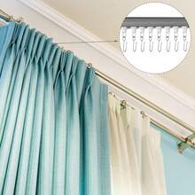 60pcs Metal Curtain Track Hooks S Shaped Small Curtain Metal Drape Wire Hooks For Ceiling Drape Track (Silver) - Silver - View 5