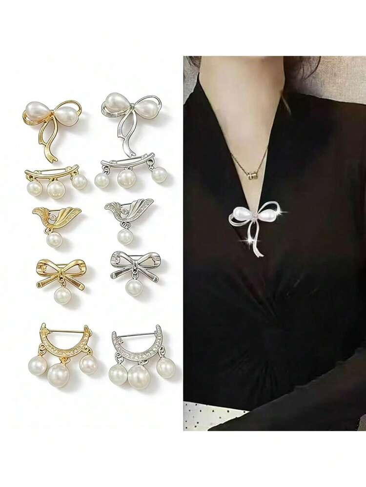 2/3/4枚防滑胸针别针，可拆卸设计，适用于开衫、毛衣、针织衫 - 时尚装饰配饰夹扣 - 无需缝纫，女士正装和休闲装必备单品，衣橱必备 - B - 查看 8