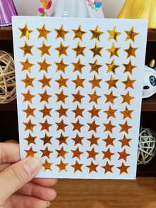 10pcs Star Stickers, Self-Adhesive Star Stickers, Student Reward Stickers, For Teachers, Students, Scrapbooking, DIY Cards, Small Gold Stars (0.8-1.6cm Diameter) - Multicolor - View 5