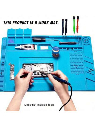 1PCS160 ESD Anti-Static High Temperature Resistant Silicone Soldering Mat With Magnetic Screw Storage Area, Electronics Repair Workbench Mat - Non-Slip, Heat-Resistant & Corrosion-Resistant, Specialized For Phone/Laptop Disassembly, Must-Have Tool For Electronics Enthusiasts!