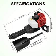 kangten 52CC 2-Stroke Portable Garden Tree Digger, Gas Petrol Powered Excavator - A - View 2