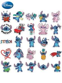 Disney 50PCS  Official Licensed Stitch Vinyl DIY Packaging Stickers Waterproof Scratchproof Non Repeating Styles Fun Valentine Thanksgiving Christmas New Year Birthday Gift For Family Classmates Friends Fans - one-size - View 4