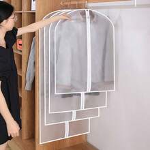 Bộ 1/3/5 túi bảo vệ quần áo chống bụi, dùng trong gia đình, thích hợp để treo áo khoác/vest. - Xem 6
