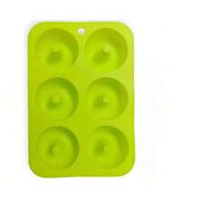 1/2 piezas Molde de silicona para donas de 6 agujeros, molde de chocolate antiadherente, herramienta de repostería para magdalenas y donas - Rojo - Ver 8