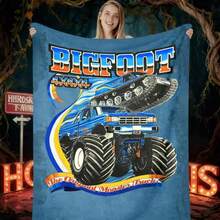 1PC 3D Monster Jam Monster Truck Cartoon Blanket, Edgy Gift For Motorsports Fans, Themed Man Cave Decor, Retro Sci-Fi Party Accent & Race Day Souvenir,Soft Throw Blanket For Home Bedroom Bed Sofa Picnic Travel Office Cover Blanket, Multiple Sizes 50x60 To 60x80 Inches - Nhiều màu 27 - Xem 6