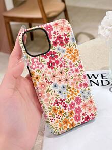 1 件装亮面复古花卉图案二合一贴膜手机壳，兼容三星 11/12/13/14/15/16/17 Pro Max - 彩色 - 查看 2