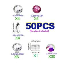 1 Set Colorful Geometric Pattern Rhinestone Tooth Jewelry, Y2K Cute Super Shiny Tooth Accessories Set, Personalized Faux Diamond Tooth Decor, Suitable For Daily, Party, Holiday, Unisex (Excluding Glue) - Multicolor - View 4