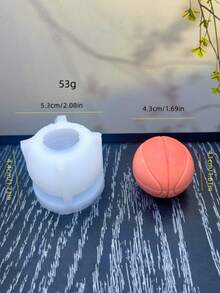 1pc New Basketball Shaped Silicone Candle Mold - Football DIY Plaster And Resin Crafts, Reusable Home Decor Art Mold - A-White - View 6