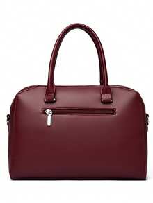 Large Capacity Women PU Leather Handbags Tote Bags Fashion Ladies Zipper Shoulder Messenger Sac Casual Female Big Crossbody Bag - Red - View 7