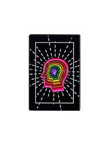 1pc Enamel Alloy Cartoon Rainbow Brain Brooch - Multicolor - View 9