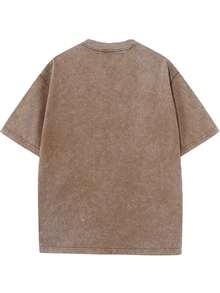 Retro Limited Edition Retro Sub-Tone T-Shirt, Rock Band Heavy Metal Neutral Cotton Pattern Washed TeeGothic Punk Grunge Emo Y2K Clothes, Rock Music Merch..Jpg - 棕色 - 查看 2