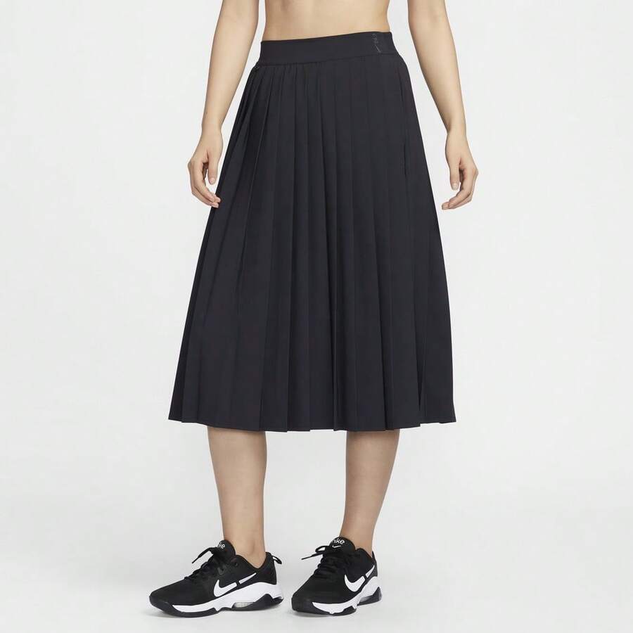 Nike Women's AS W NK 24.7 DF PLEATED SKIRT, Woven Long Skirt HQ8154-010 - Black - View 1