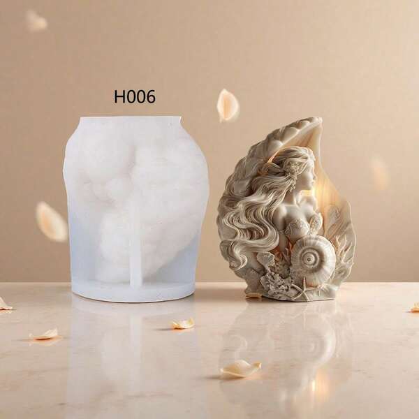 Mermaid Silicone Candle Mold DIY Creative Portrait Relief Handmade Fragrance Candle Home Decor Diffuser Stone Plaster Mold