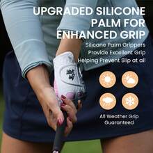 FINGER TEN Women's Golf Glove 1 Pack For Right Handed Golfer, Enhanced Grip & All-Weather Comfort For Stable Swing Control, Durable Glove Available In S M L For Women Golfers - Pink - View 5