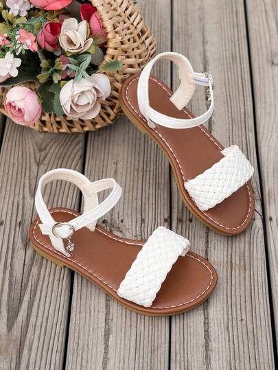 2026 Best-Selling Woven Strap Sandals For Children And Girls, Suitable For Daily, Vacation Or Other Occasions