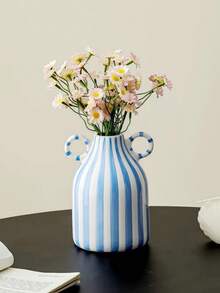 1pc Hand-Painted Double-Eared Vase, Creative, Fun, Cute Decorative Home Ornament, Nordic Style Housewarming Gift - Double-eared Vase - View 3