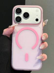 Matte Translucent Frosted Magnetic Case Compatible With IPhone 17 Pro Max 17Pro 17Air 16 Pro Max 16 15 14 Plus 13 12 Pro Max Minimalist Clear Shockproof Soft Cases Shell - Ice Mist Powder - View 3